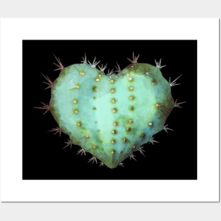 Cactus heart watercolor Posters and Art